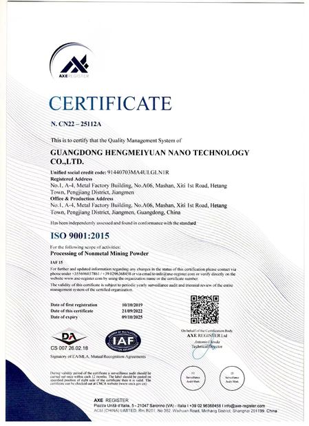Chine Guangdong XiMi New Material Technology Co., Ltd certifications